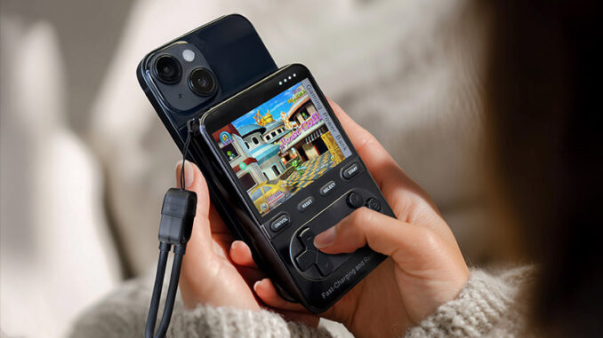 Gaming-Powerbank 10.000 mAh, für Qi und MagSafe, bis 20 W, 200 Spiele Gaming-Powerbank