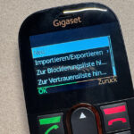 Vertrauensliste im Gigaset GL695 (BIldschirmaufnahme)