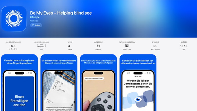 Be My Eyes Apple App Store Award 2025