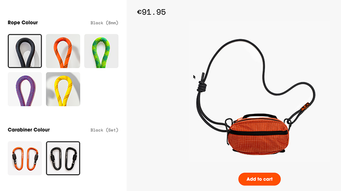 Labo Mono Sling Bag selbst designen (Screenshot)