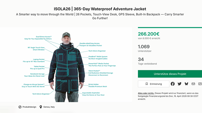 MOW Isola 26 Jacket: Wasserdichte Unisex-Outdoorjacke (Screenshot)