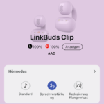 Sony Link Buds Clip: Sony Connect App (Hörmodus)