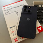 Verbatim TruSound Test: Verpackung und Test-Smartphone 