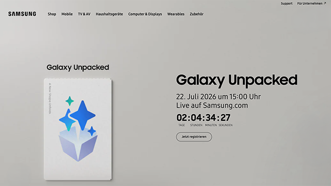 Samsung Galaxy Unpacked 2026 (Screenshot)