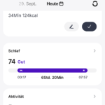 Die RingConn-App zeigt die Schlafqualität an. (Screenshot)